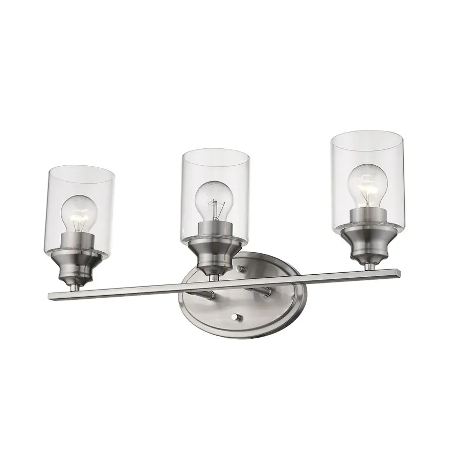 Gemma 3-Light Vanity Sconce in Satin Nickel - Image 1