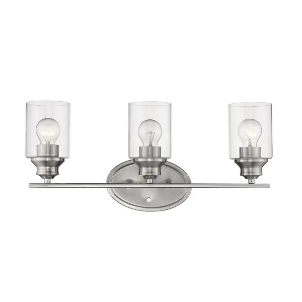 Gemma 3-Light Vanity Sconce in Satin Nickel - Image 2