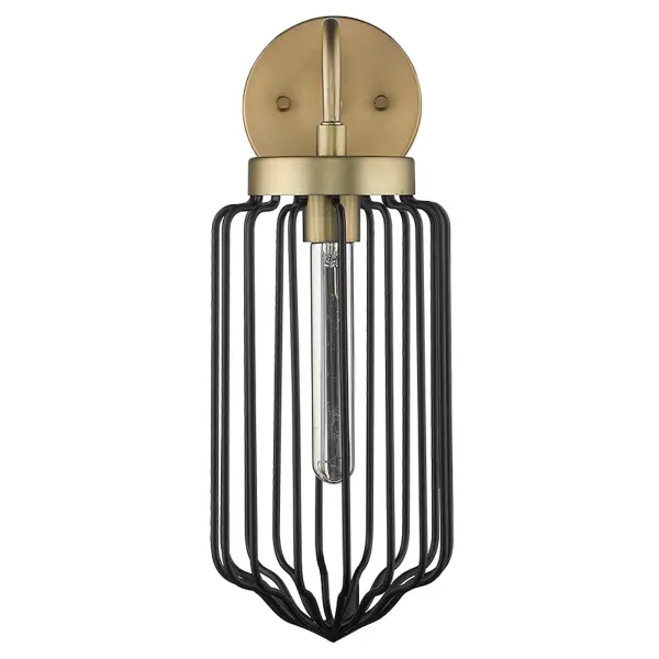 Compact Aged Brass Sconce with Timeless Appeal - Image 1