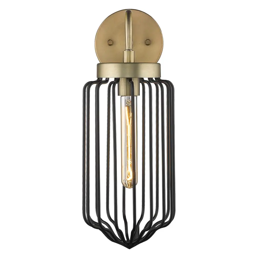 Compact Aged Brass Sconce with Timeless Appeal - Image 2
