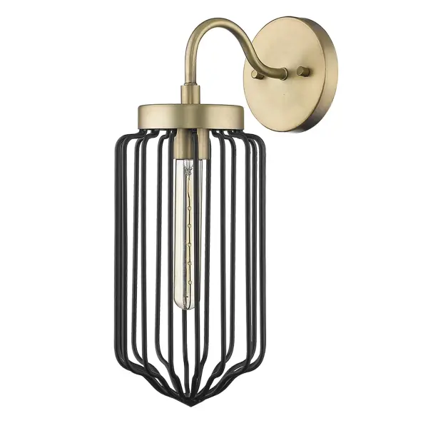 Compact Aged Brass Sconce with Timeless Appeal - Image 3