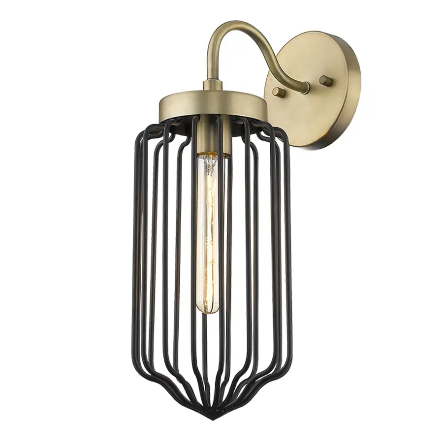 Compact Aged Brass Sconce with Timeless Appeal - Image 5