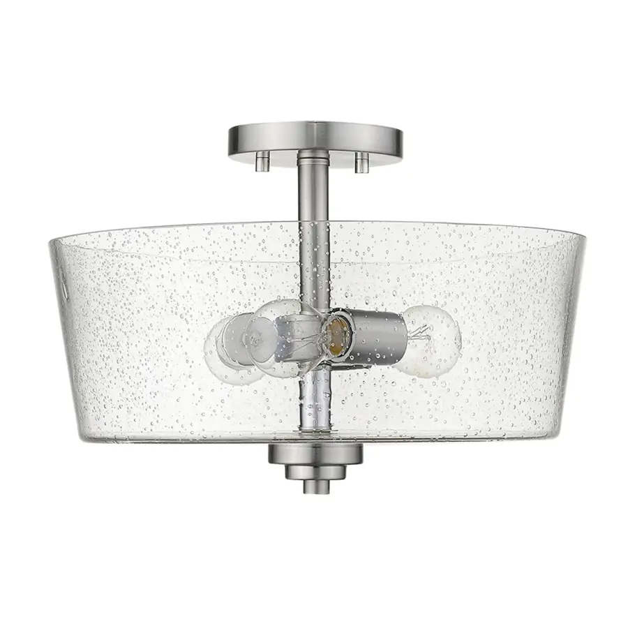 Rowe 3-Light Semi-Flush Mount in Satin Nickel - Image 1