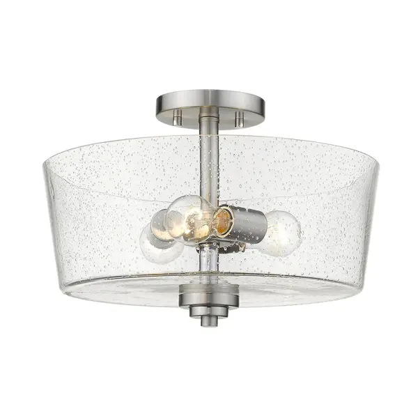 Rowe 3-Light Semi-Flush Mount in Satin Nickel - Image 3
