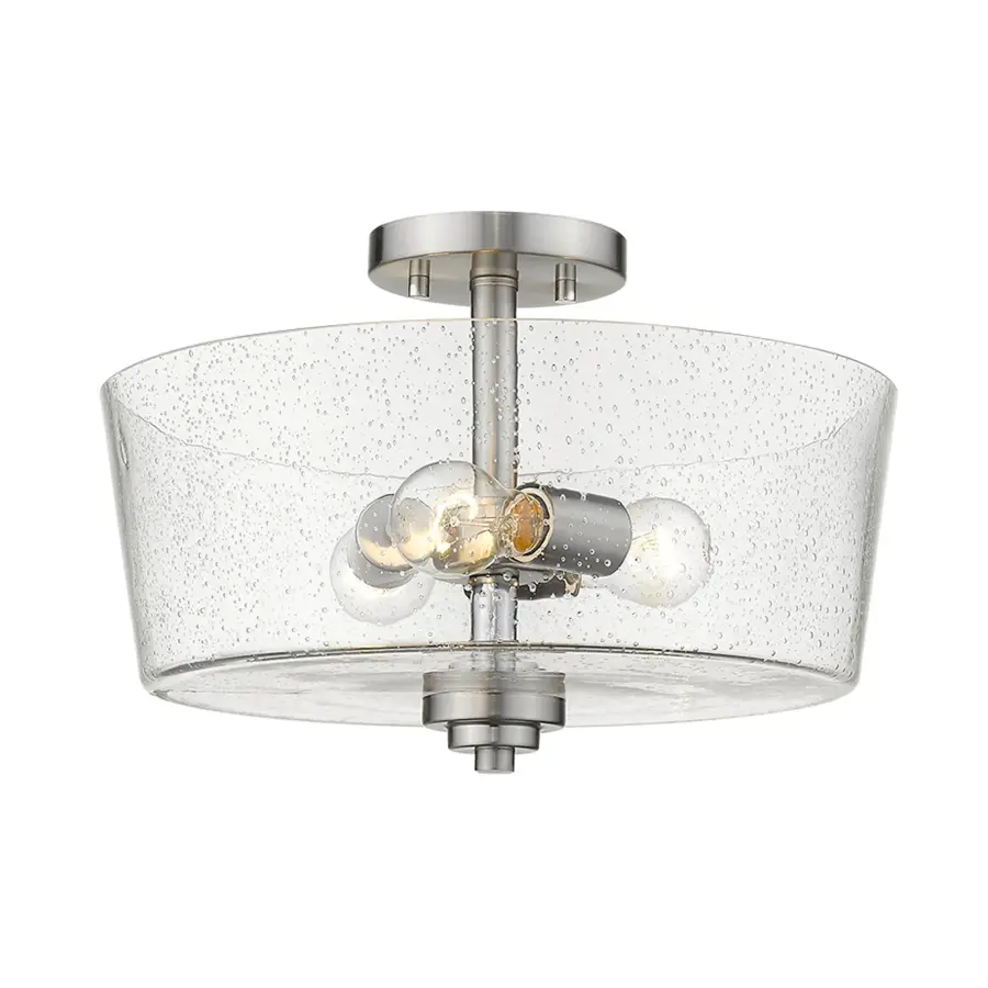 Rowe 3-Light Semi-Flush Mount in Satin Nickel - Image 3