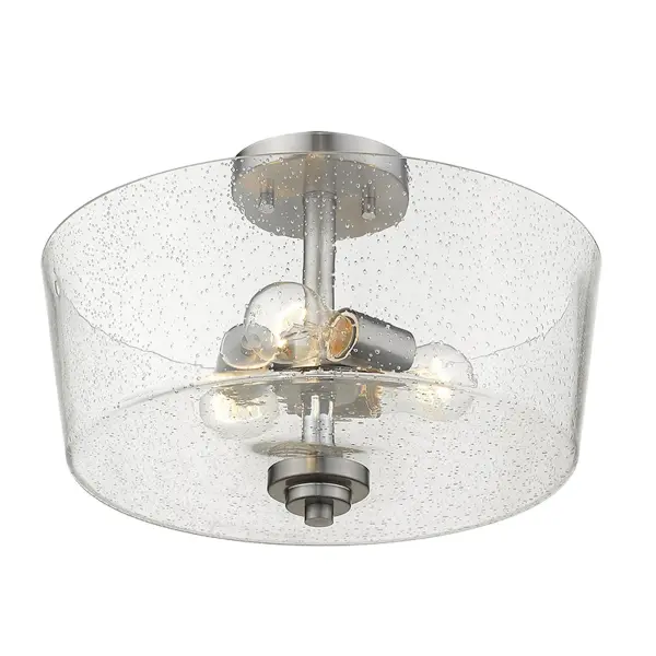 Rowe 3-Light Semi-Flush Mount in Satin Nickel - Image 4