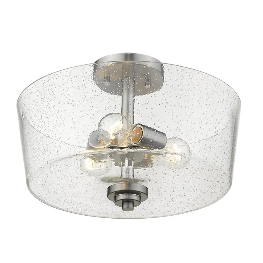 Rowe 3-Light Semi-Flush Mount in Satin Nickel - Image 4