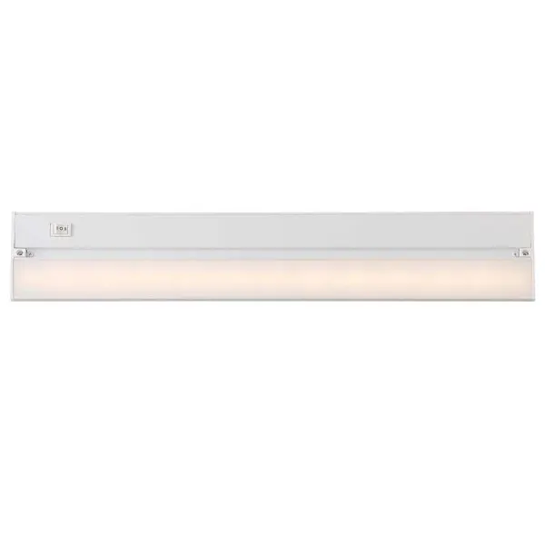 This compact LED undercabinet fixture delivers efficient task lighting in a slim 0.985" profile. The integrated LED design eliminates bulb replacement, while the white steel construction complements contemporary spaces.