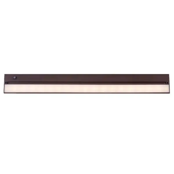 This integrated LED undercabinet fixture delivers efficient task lighting in a slim 32-inch profile. The bronze steel construction offers durability while the low-profile design maximizes workspace visibility.