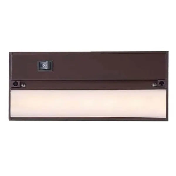 This 9-inch LED undercabinet light delivers efficient task lighting in a slim profile. The integrated LED design eliminates bulb replacement, while the bronze finish adds warmth to modern and traditional spaces alike.