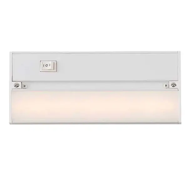This 9-inch LED undercabinet fixture delivers efficient task lighting in a slim profile. The integrated LED design eliminates bulb replacement, while the white steel construction offers durability at an accessible price point.