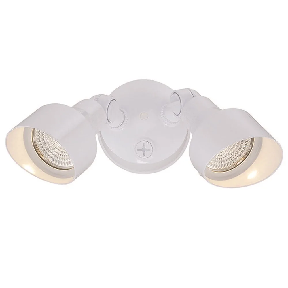 2-Light LED Floodlight in Gloss White