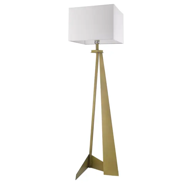 Stratos 1-Light Floor Lamp in Aged Brass - Image 1