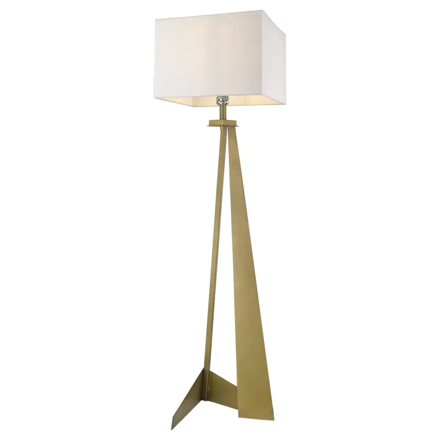 Stratos 1-Light Floor Lamp in Aged Brass - Image 2