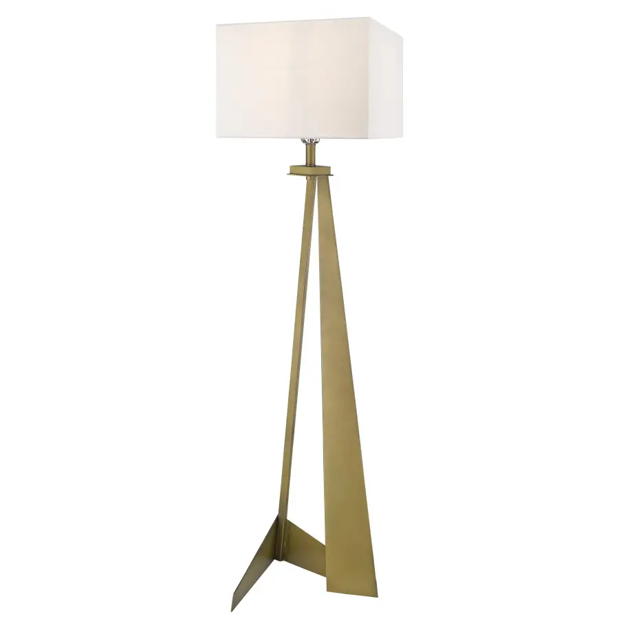 Stratos 1-Light Floor Lamp in Aged Brass - Image 3