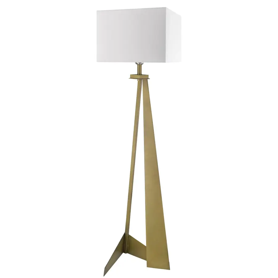 Stratos 1-Light Floor Lamp in Aged Brass - Image 4