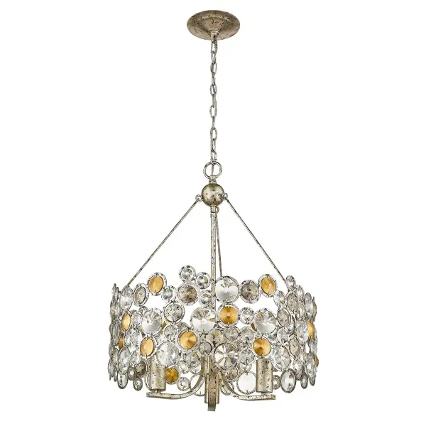 Vitozzi 3-Light Chandelier in Antique Silver Leaf - Image 1