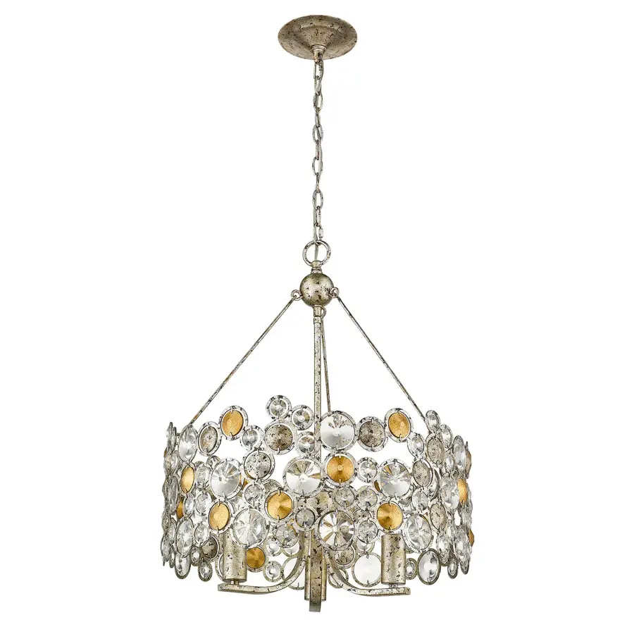Vitozzi 3-Light Chandelier in Antique Silver Leaf - Image 1