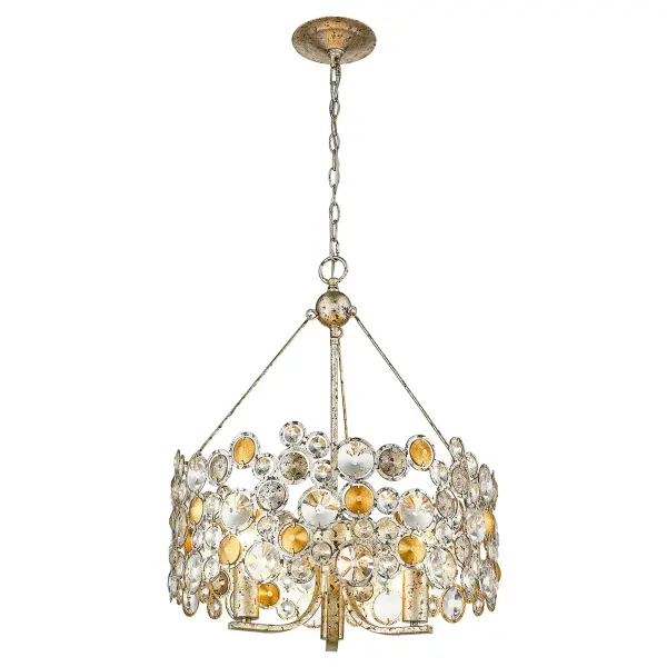 Vitozzi 3-Light Chandelier in Antique Silver Leaf - Image 2