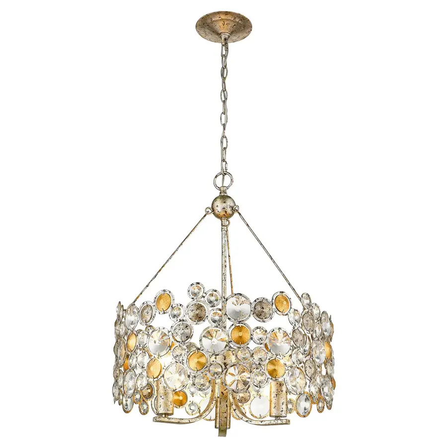 Vitozzi 3-Light Chandelier in Antique Silver Leaf - Image 2