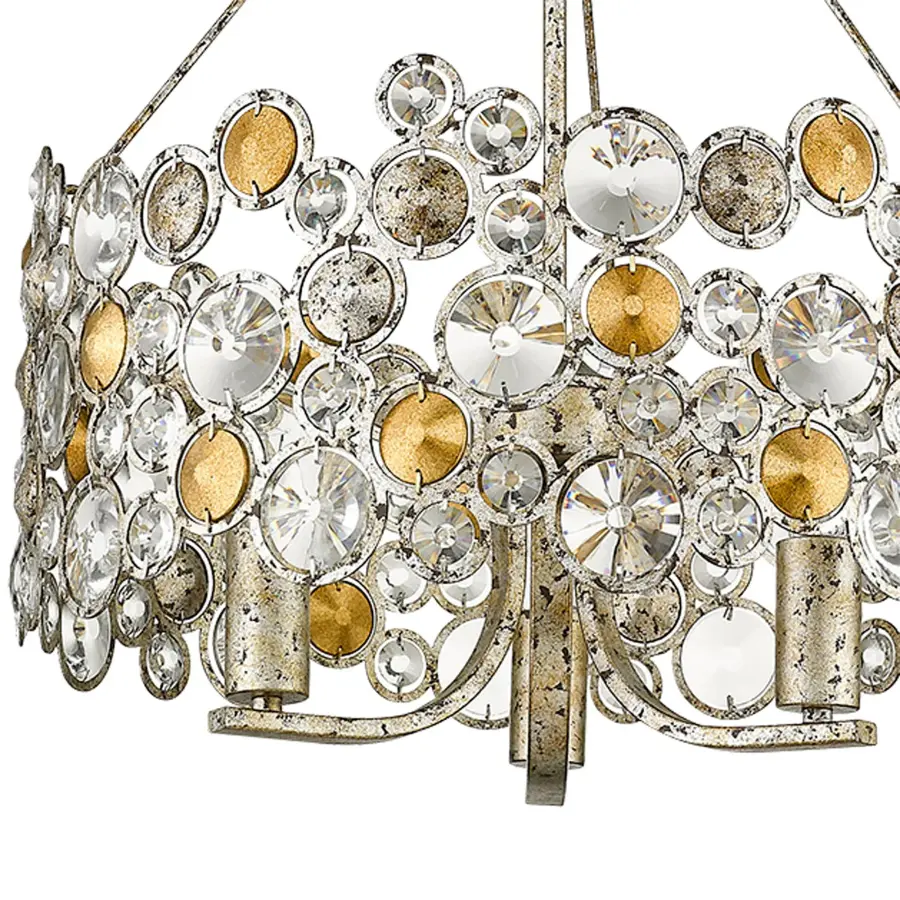 Vitozzi 3-Light Chandelier in Antique Silver Leaf - Image 3