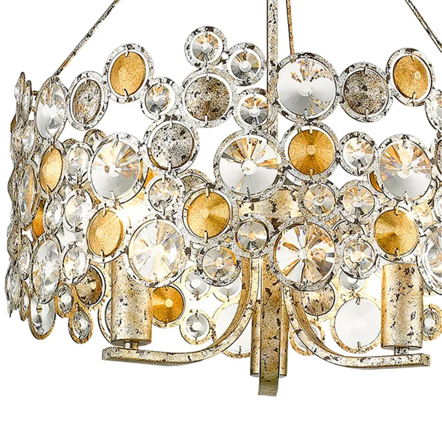 Vitozzi 3-Light Chandelier in Antique Silver Leaf - Image 4