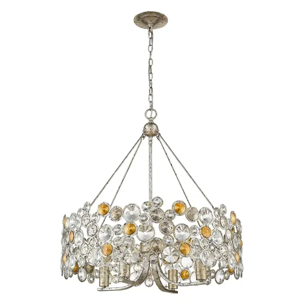 Vitozzi 4-Light Chandelier in Antique Silver Leaf - Image 1