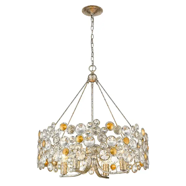Vitozzi 4-Light Chandelier in Antique Silver Leaf - Image 2
