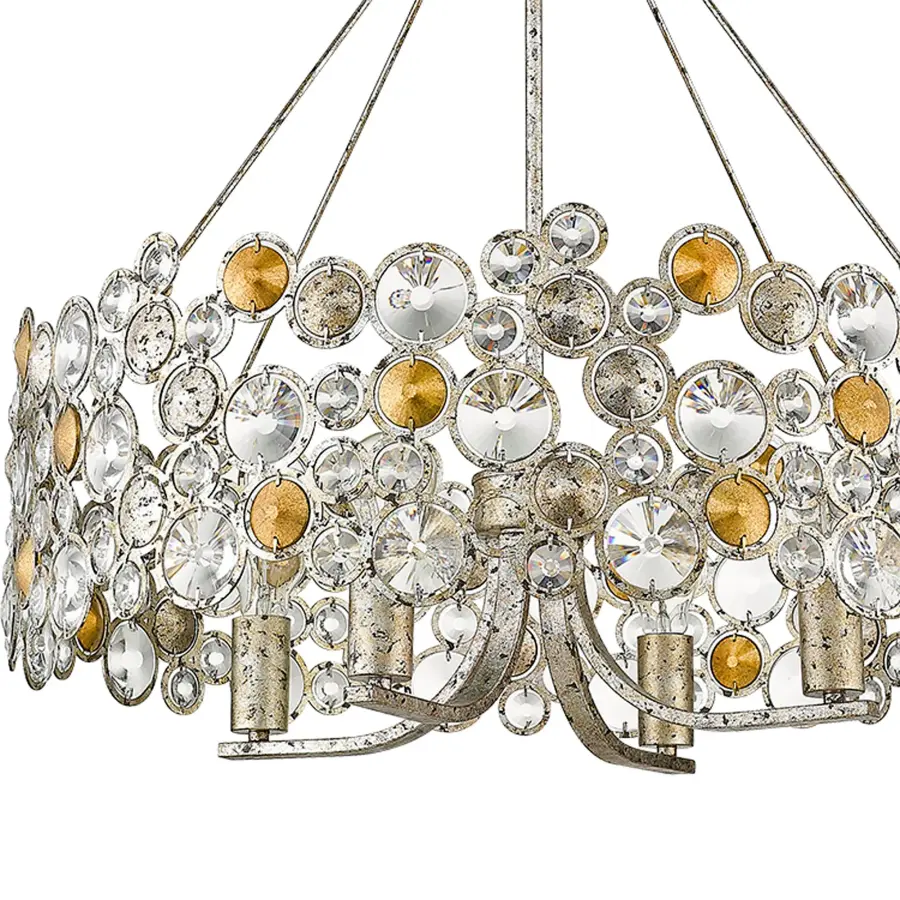 Vitozzi 4-Light Chandelier in Antique Silver Leaf - Image 3