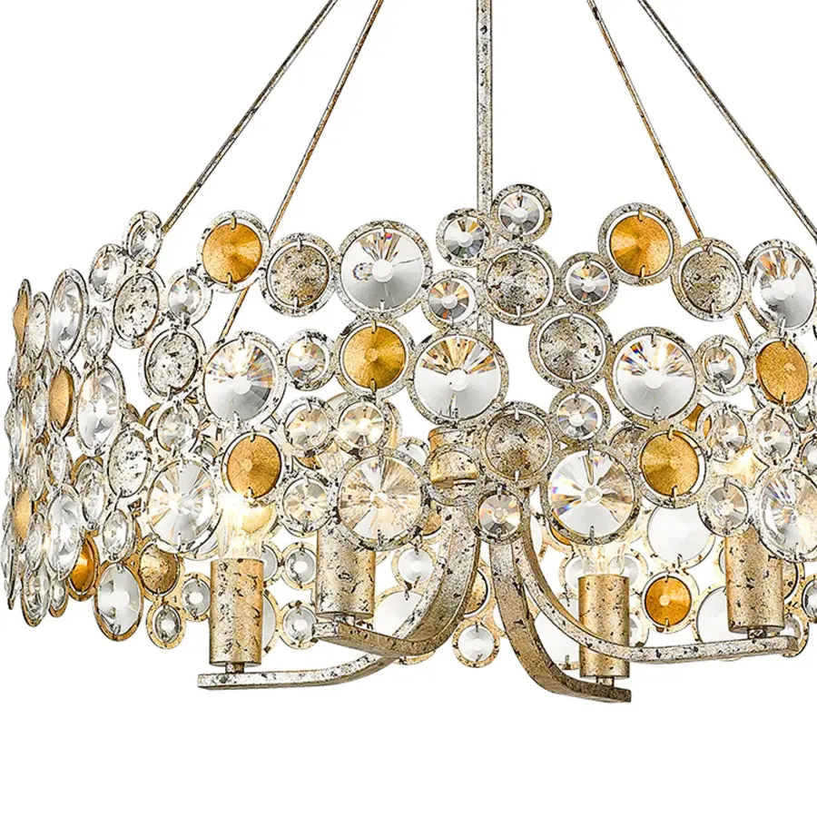 Vitozzi 4-Light Chandelier in Antique Silver Leaf - Image 4