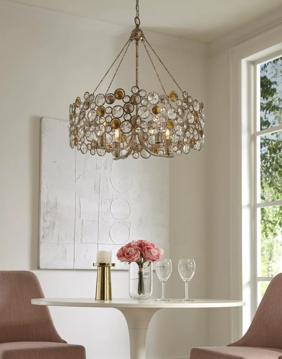 Vitozzi 4-Light Chandelier in Antique Silver Leaf - Image 6