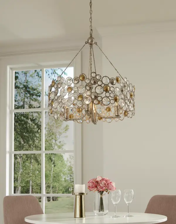 Vitozzi 4-Light Chandelier in Antique Silver Leaf - Image 7