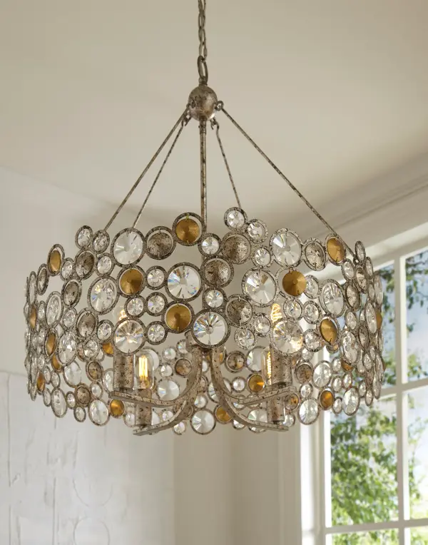 Vitozzi 4-Light Chandelier in Antique Silver Leaf - Image 8