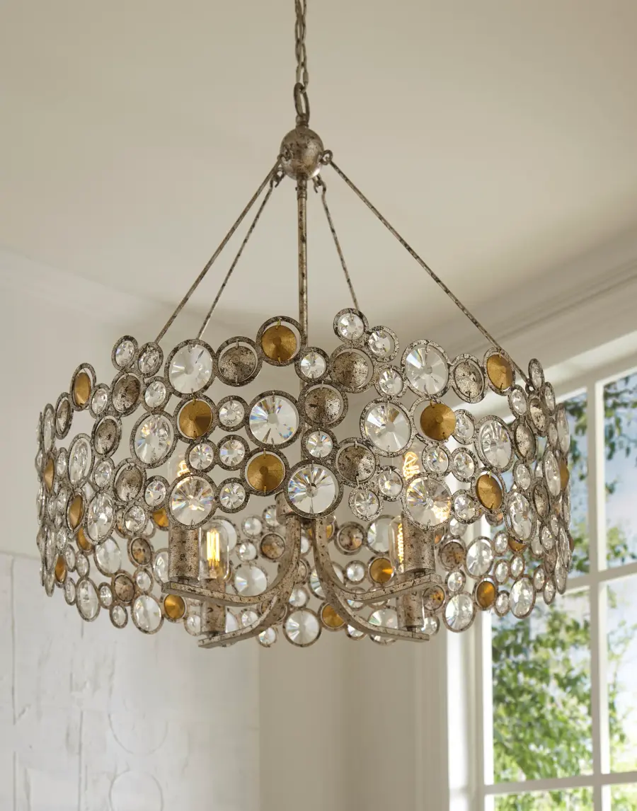 Vitozzi 4-Light Chandelier in Antique Silver Leaf - Image 8
