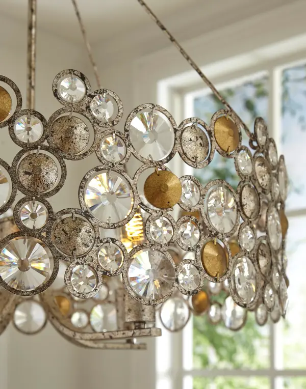 Vitozzi 4-Light Chandelier in Antique Silver Leaf - Image 9