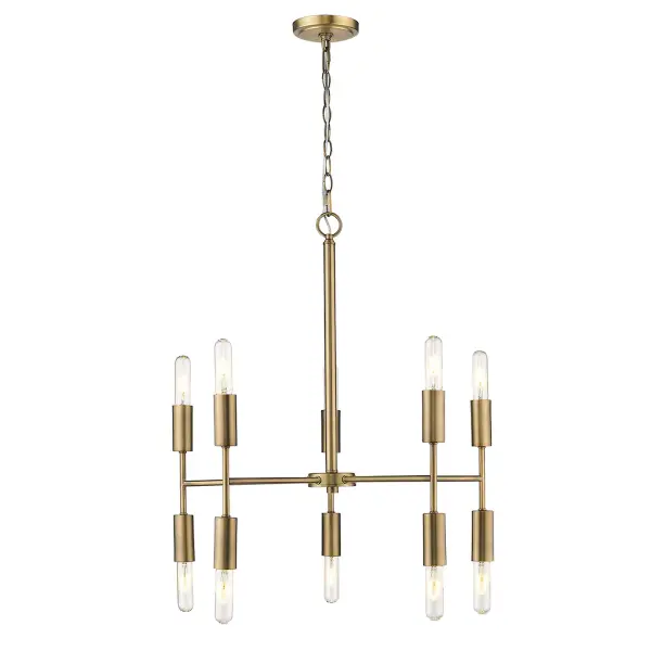 Perret 10-Light Chandelier in Aged Brass - Image 2