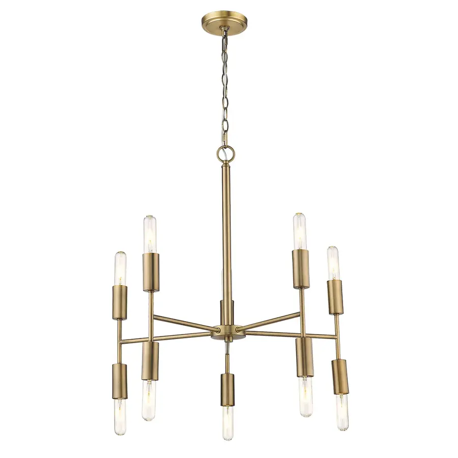 Perret 10-Light Chandelier in Aged Brass - Image 3