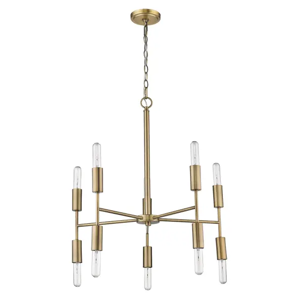 Perret 10-Light Chandelier in Aged Brass - Image 4
