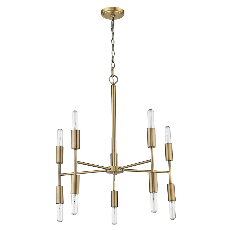Perret 10-Light Chandelier in Aged Brass - Image 4