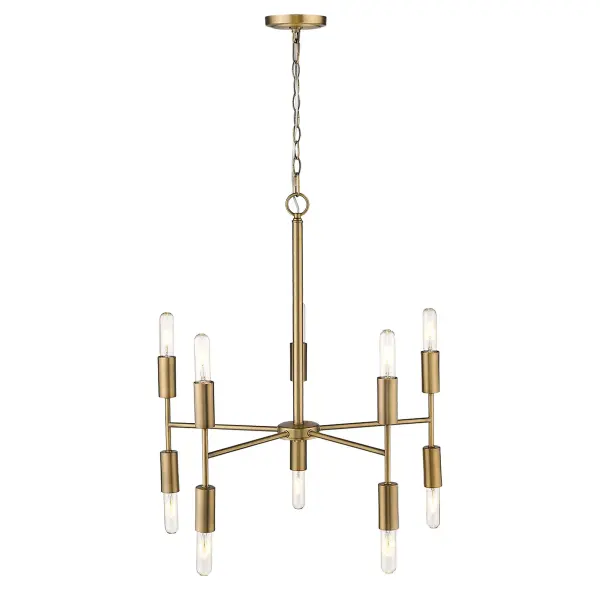Perret 10-Light Chandelier in Aged Brass - Image 5