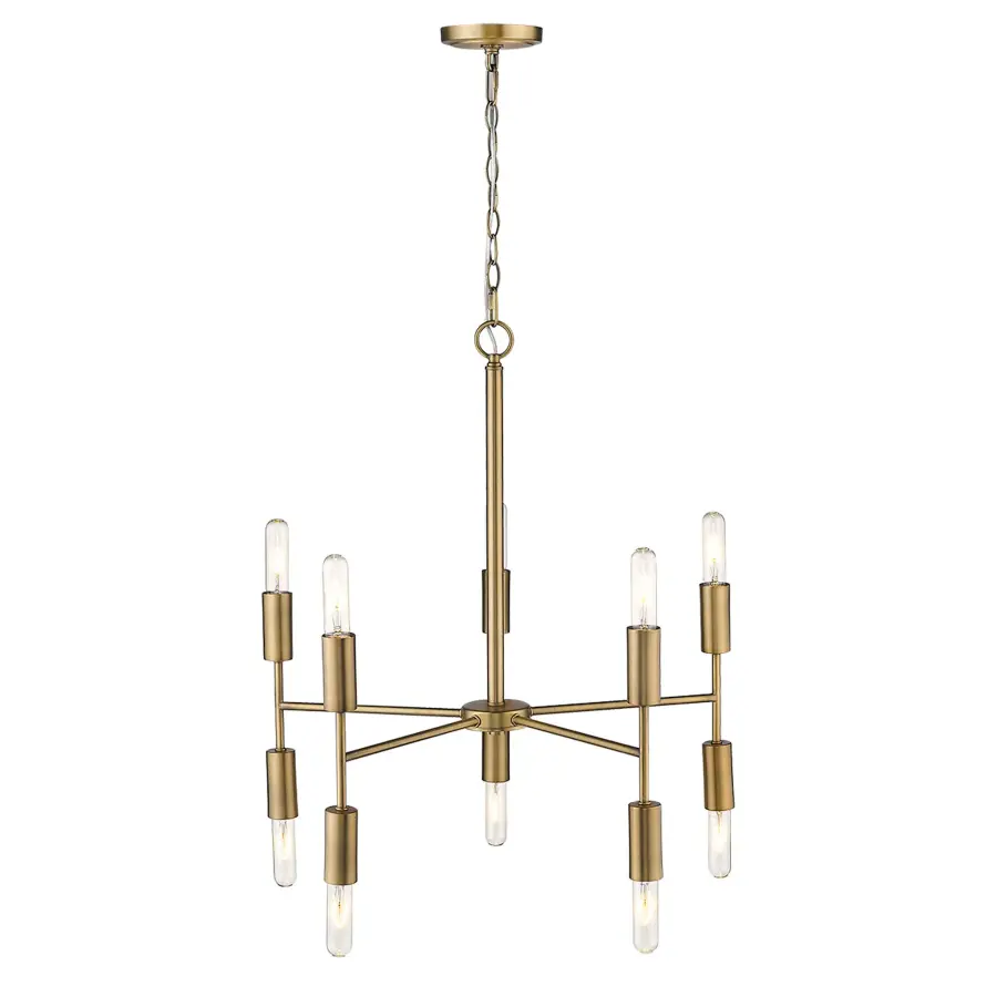 Perret 10-Light Chandelier in Aged Brass - Image 5