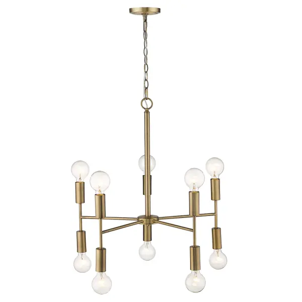 Perret 10-Light Chandelier in Aged Brass - Image 6