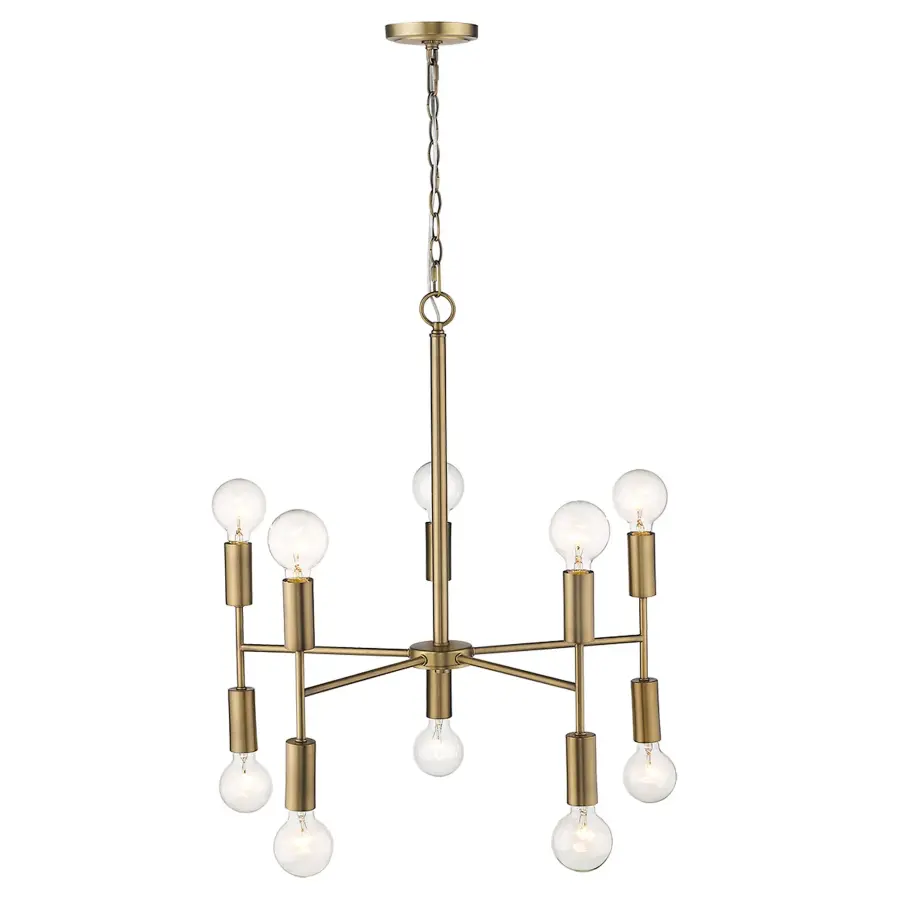 Perret 10-Light Chandelier in Aged Brass - Image 6