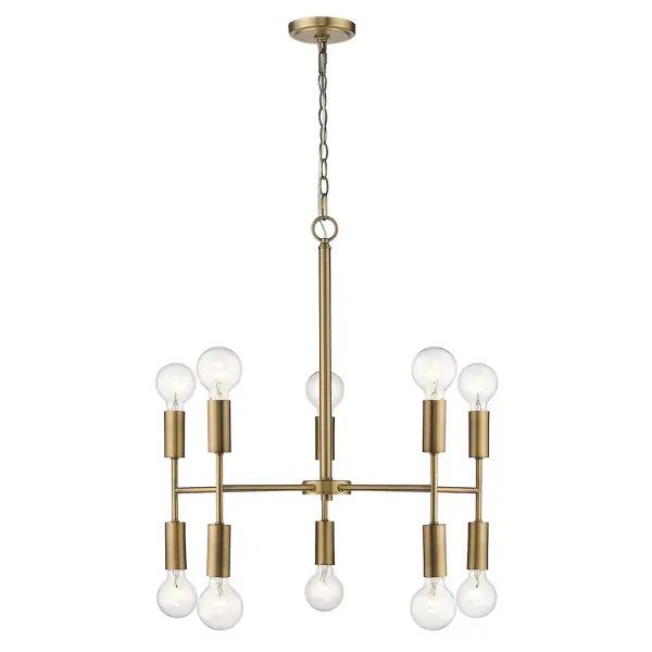 Perret 10-Light Chandelier in Aged Brass - Image 7
