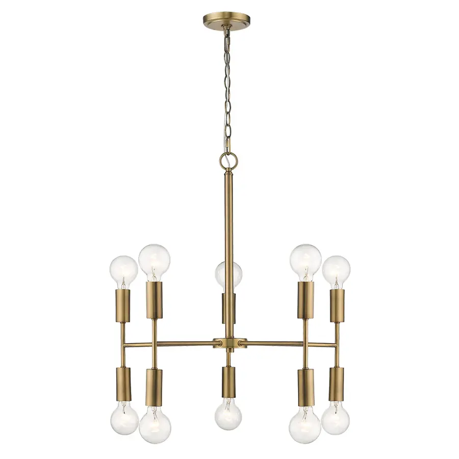 Perret 10-Light Chandelier in Aged Brass - Image 7