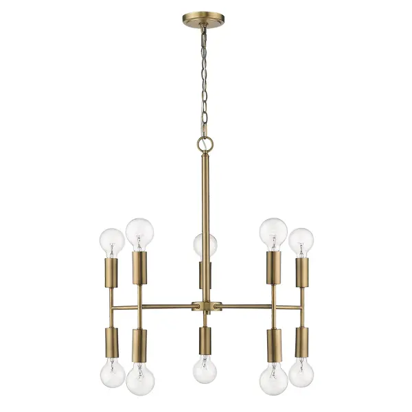 Perret 10-Light Chandelier in Aged Brass - Image 8