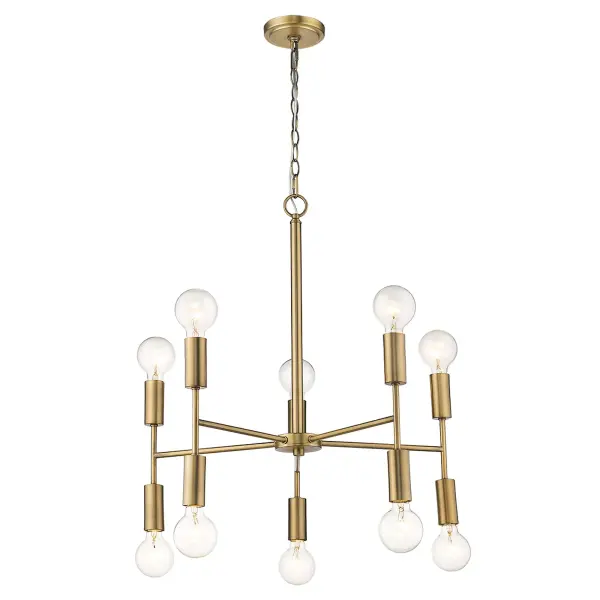 Perret 10-Light Chandelier in Aged Brass - Image 10