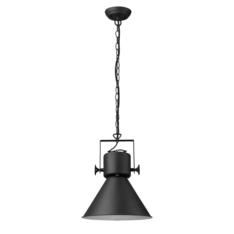 Bold Industrial Pendant with Clean Lines and Versatile Matte Black Finish - Image 1