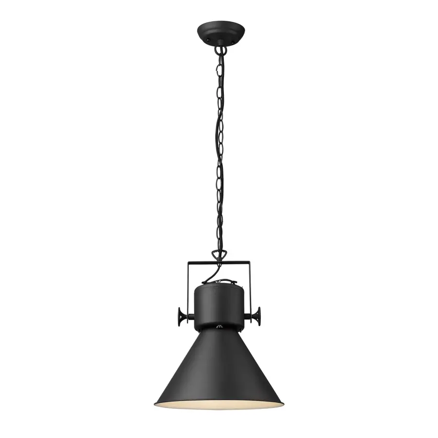 Bold Industrial Pendant with Clean Lines and Versatile Matte Black Finish - Image 2