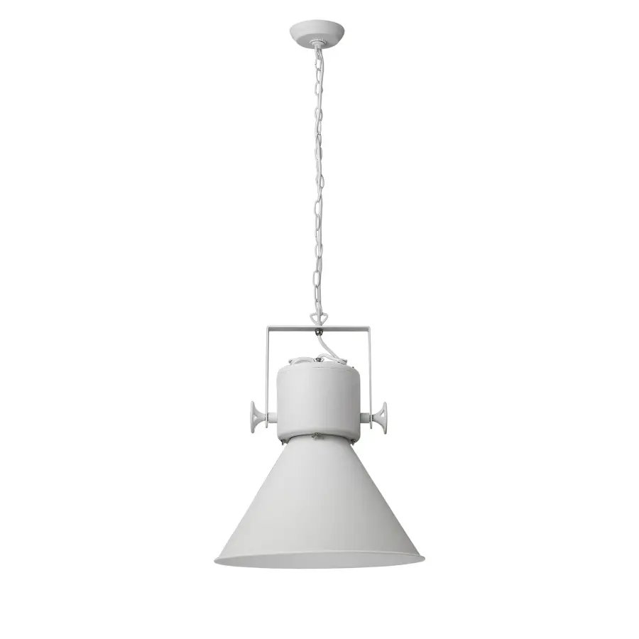 Crew 1-Light Pendant in White Iron - Image 1